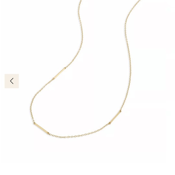 14k Gold Rose Bar Necklace - Picture 2 of 4